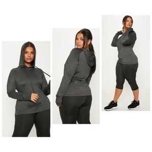 PrettyLittleThing Long Sleeve Hooded Gym Top